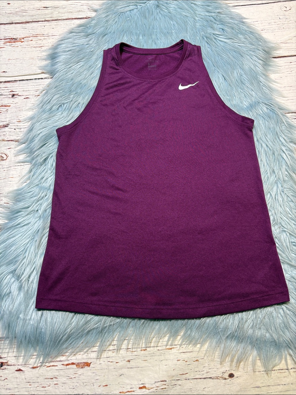 Nike Women's Plum Purple Athletic Tank with White Swoosh Sz S